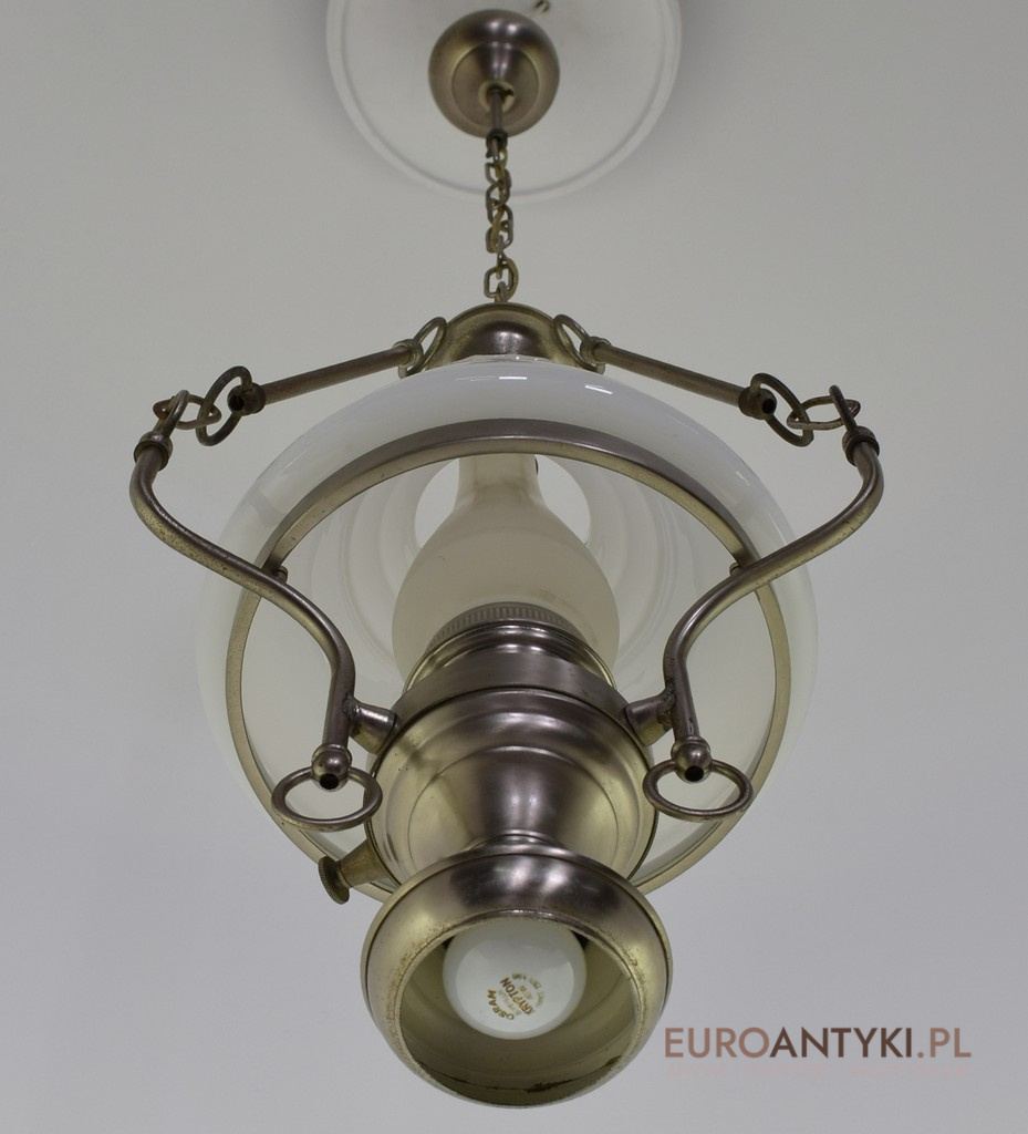 Retro srebrna lampa wisząca 2 punktowa Nietypowe lampy EuroAntyki